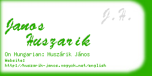 janos huszarik business card